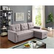 Bowery Hill Fabric Light Gray Sleeper Sofa Rectangular Reversible 42