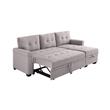 Bowery Hill Fabric Light Gray Sleeper Sofa Rectangular Reversible 42