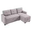 Bowery Hill Fabric Light Gray Sleeper Sofa Rectangular Reversible 42