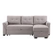 Bowery Hill Fabric Light Gray Sleeper Sofa Rectangular Reversible 42