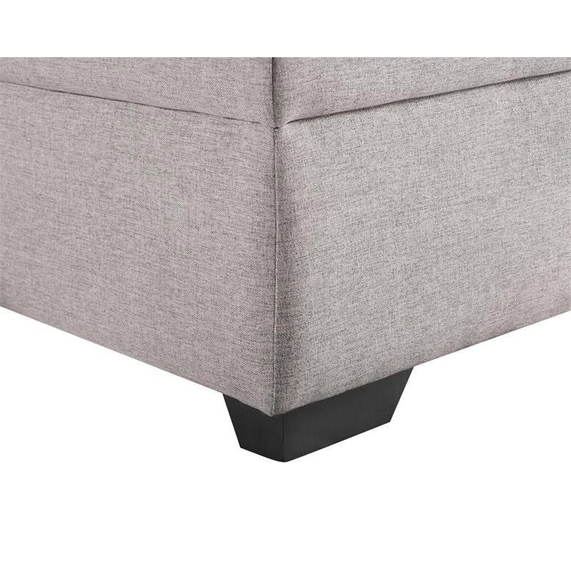 Bowery Hill Fabric Light Gray Sleeper Sofa Rectangular Reversible 42