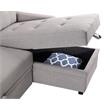 Bowery Hill Fabric Light Gray Sleeper Sofa Rectangular Reversible 42