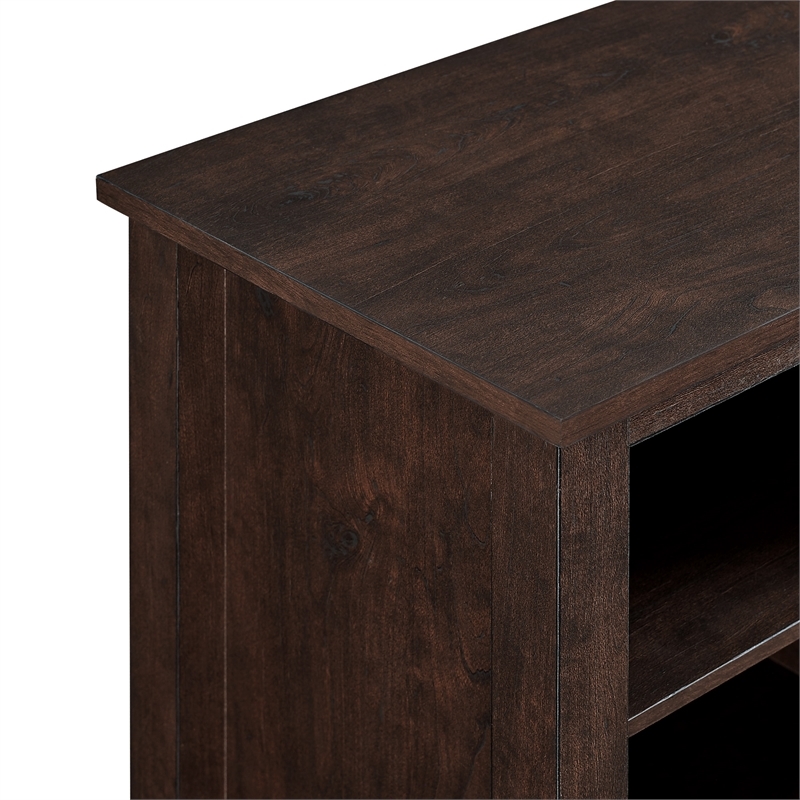Bowery Hill Wood Brown Electric Fireplace Stand Rectangular 58