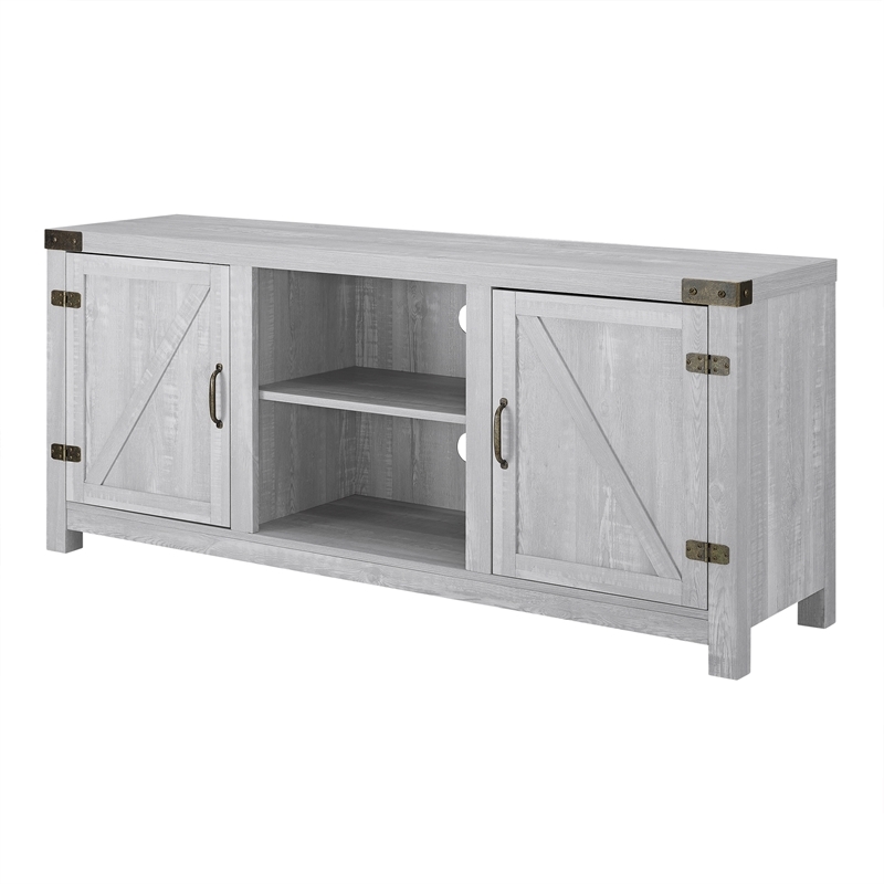 Bowery Hill Farmhouse Wood Barndoor TV Stand TVs up to 65
