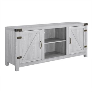 Bowery Hill Farmhouse Wood Barndoor TV Stand TVs up to 65&quot in Gray