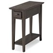 Bowery Hill Solid Wood 1 Drawer End Table in Smoke Gray