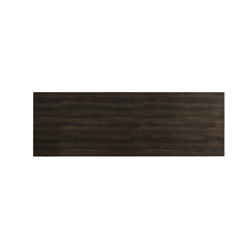 Bowery Hill Upholstered Smokey Walnut Bar Table Set Rectangular USB Ports 60