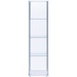 Bowery Hill Modern Metal 4 Shelf Glass Display Case in White