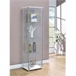 Bowery Hill Modern Metal 4 Shelf Glass Display Case in White