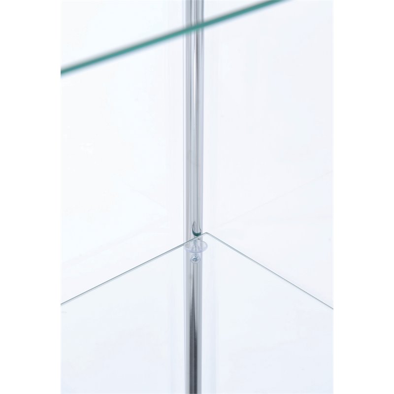 Bowery Hill Modern Metal 4 Shelf Glass Display Case in White