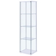 Bowery Hill Modern Metal 4 Shelf Glass Display Case in White