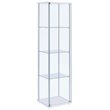 Bowery Hill Modern Metal 4 Shelf Glass Display Case in White