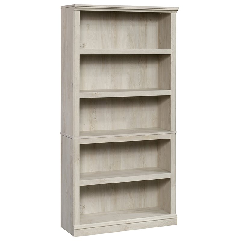 Bowery Hill 5-Shelf Transitional Engineered Wood Bookcase in Chalked Chestnut