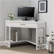 Bowery Hill Solid Wood Corner Computer Office Desk in White