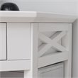 Bowery Hill Solid Wood Corner Computer Office Desk in White