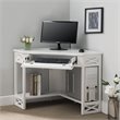 Bowery Hill Solid Wood Corner Computer Office Desk in White