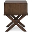 Bowery Hill Diamond Mirrored 2-Drawers Accent End Table in Walnut