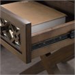Bowery Hill Diamond Mirrored 2-Drawers Accent End Table in Walnut