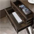 Bowery Hill Diamond Mirrored 2-Drawers Accent End Table in Walnut