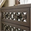 Bowery Hill Diamond Mirrored 2-Drawers Accent End Table in Walnut