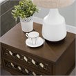 Bowery Hill Diamond Mirrored 2-Drawers Accent End Table in Walnut