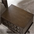 Bowery Hill Diamond Mirrored 2-Drawers Accent End Table in Walnut