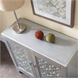 Bowery Hill Diamond Mirrored Console Table in Silver Leaf