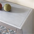 Bowery Hill Diamond Mirrored Console Table in Silver Leaf