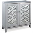 Bowery Hill Diamond Mirrored Console Table in Silver Leaf