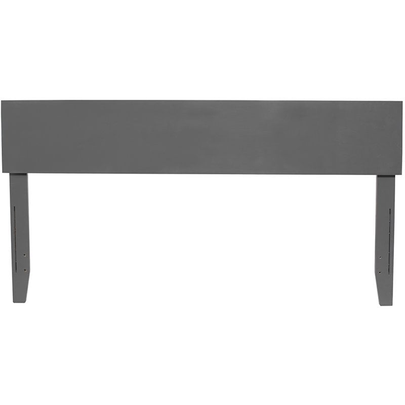 Bowery Hill Contemporary King Modern Wood Panel Headboard in Grey