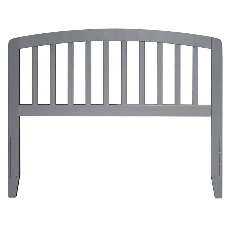 Bowery Hill Contemporary Mission-Inspired Full Wood Headboard in Grey