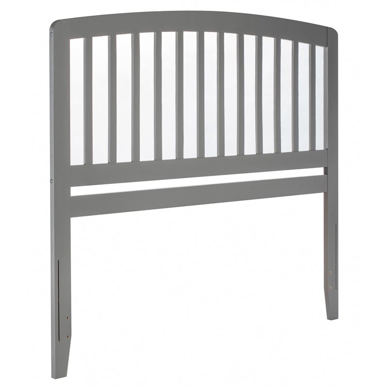 Bowery Hill Contemporary Mission-Inspired King Wood Headboard in Grey