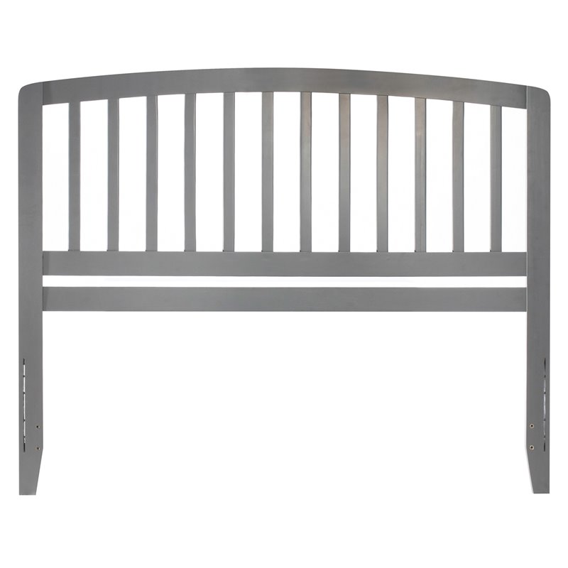 Bowery Hill Contemporary Mission-Inspired King Wood Headboard in Grey
