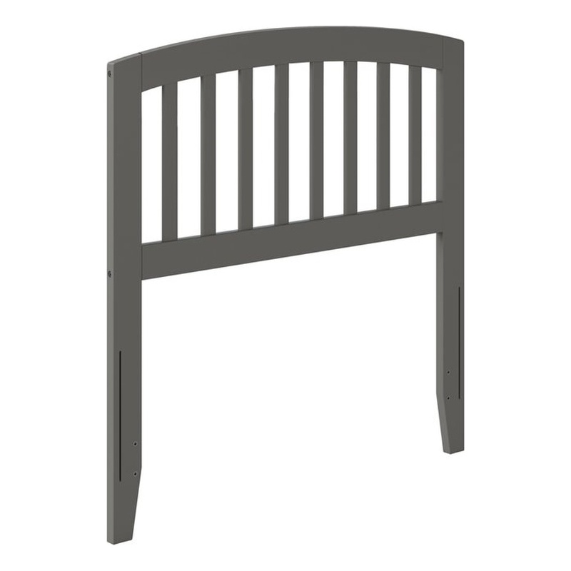 Bowery Hill Contemporary Mission-Inspired Twin Wood Headboard in Grey