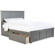 Bowery Hill Queen Platform Bed with Matching Footboard & Storage Drawers in Grey