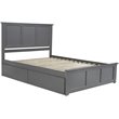 Bowery Hill Queen Platform Bed with Matching Footboard & Storage Drawers in Grey