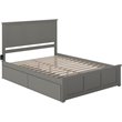 Bowery Hill Queen Platform Bed with Matching Footboard & Storage Drawers in Grey