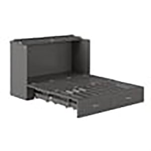 Bowery Hill Traditional Solid Wood Bed Chest with USB Charging Station in Gray