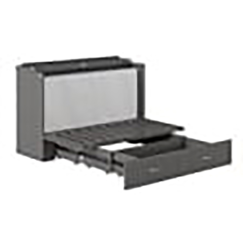 Bowery Hill Traditional Solid Wood Bed Chest with USB Charging Station in Gray