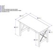 Bowery Hill Solid Wood Gray Writing Desk Rectangular 48