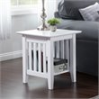 Bowery Hill Contemporary Solid Wood End Table with Sturdy Leg in White