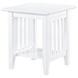 Bowery Hill Contemporary Solid Wood End Table with Sturdy Leg in White