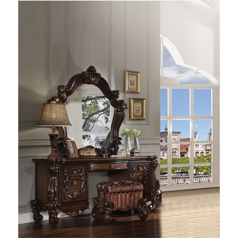 Bowery Hill Traditional Bedroom Mirror in Rich Cherry Oak