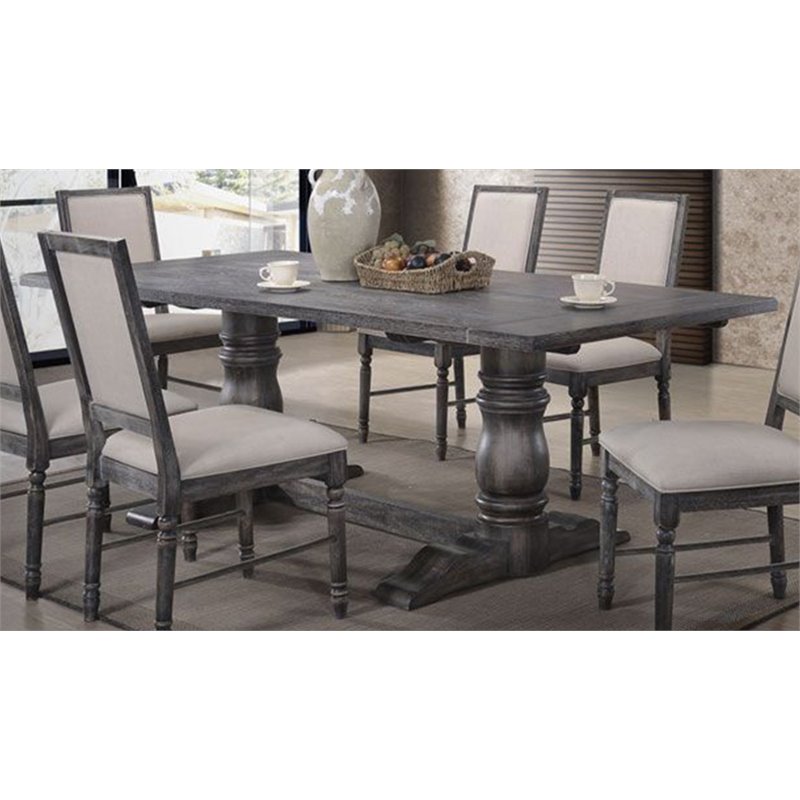 Bowery Hill Rustic Contemporary Dining Table in Weathered Gray