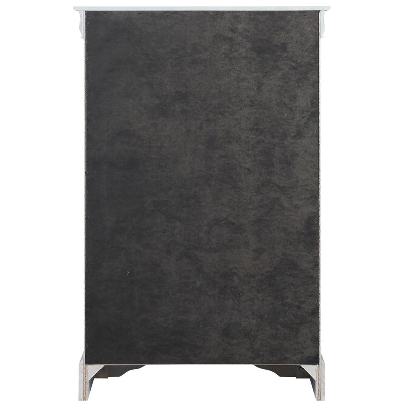Bowery Hill Traditional 5 Drawer Wood Chest in Platinum Gray