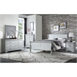 Bowery Hill Traditional 5 Drawer Wood Chest in Platinum Gray