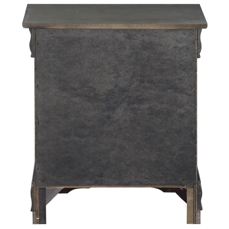 Bowery Hill Contemporary 2 Drawer Nightstand in Dark Gray