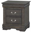 Bowery Hill Contemporary 2 Drawer Nightstand in Dark Gray