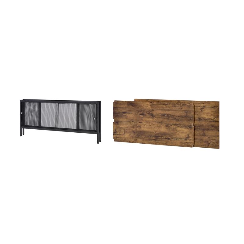 Bowery Hill Contemporary Coffee Table in Antique Oak and Black