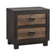 Bowery Hill Solid Wood 2-Drawer Nightstand in Walnut
